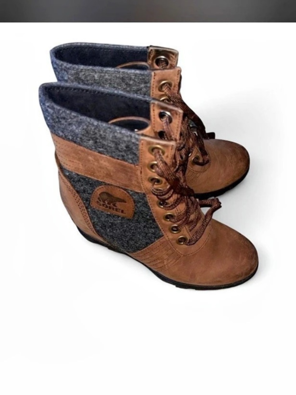 Sorel Conquest Wedge Boots Brown & gray